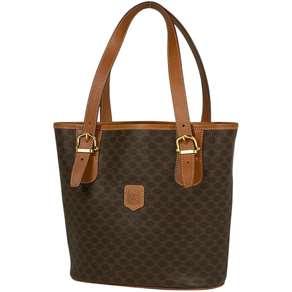 Celine Macadam tote bag shoulder bucket canvas brown